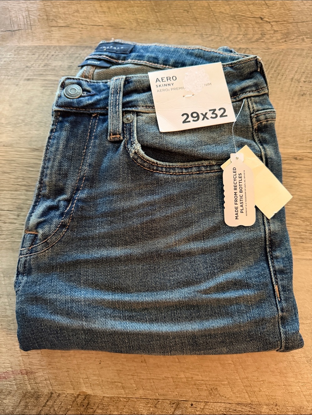Aeropostale Men’s Skinny Jeans in Medium Blue Wash and Light Blue Wash (2 PAIRS)